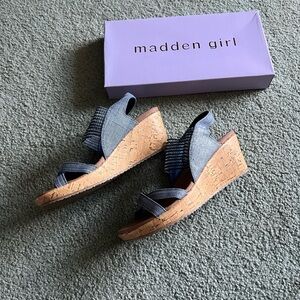Madden Girl Denim Blue Wedges